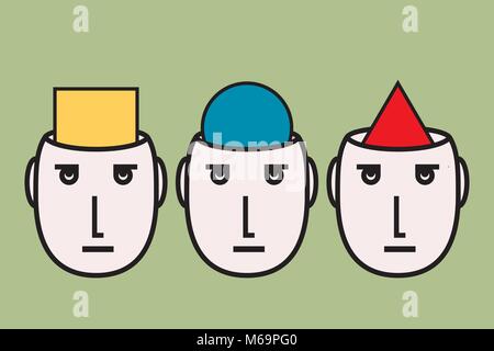 oppinion diversity: people having different convictions; Stock Vector