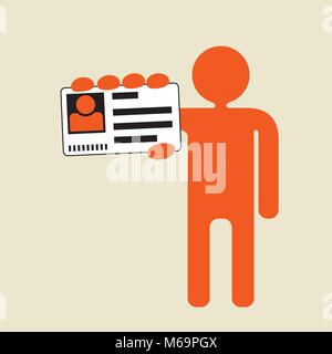 man showing identity card Stock Vector