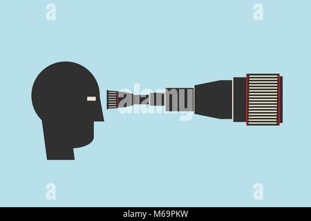 looking forward using telescope Stock Vector