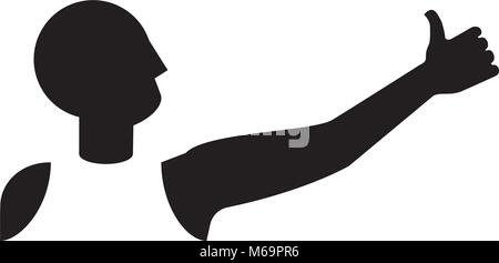hitchhiker's thumb up gesture Stock Vector