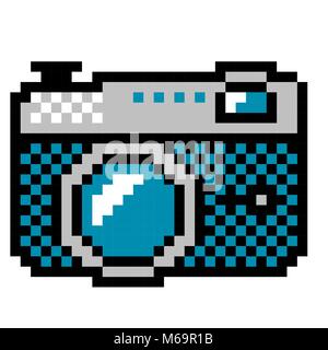 analog photo camera - vintage computer icon style Stock Vector
