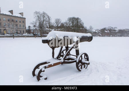 Armagh, Northern Ireland. 1st Mar, 2018. Snow scenes from The Mall in Armagh City, Northern Ireland. Credit: Darren McLoughlin/Alamy Live News Stock Photo