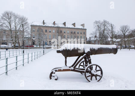 Armagh, Northern Ireland. 1st Mar, 2018. Snow scenes from The Mall in Armagh City, Northern Ireland. Credit: Darren McLoughlin/Alamy Live News Stock Photo