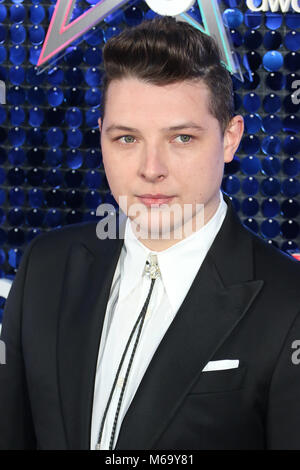 London, UK. 1st March, 2018. John Newman attends The Global Awards, a brand new awards show hosted by Global, the Media & Entertainment group at Eventim Apollo Hammersmith, London UK, 01 March 2018, Photo by Richard Goldschmidt Credit: Rich Gold/Alamy Live News Stock Photo