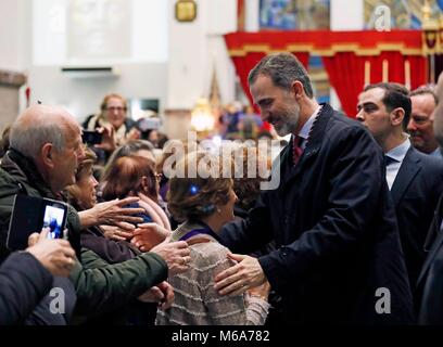 Noticia Asociada:  REY FELIPE VI  BASILICA JESUS MEDINACELI  FAMILIA REAL  FELIPE DE BORBON Y GRECIA;  02/03/2018  The King of Spain visits the Christ of Mdinaceli  EP888/cordon press Stock Photo