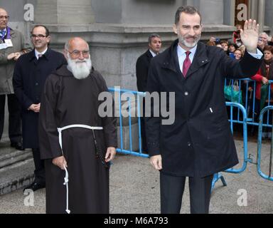 Noticia Asociada:  REY FELIPE VI  BASILICA JESUS MEDINACELI  FAMILIA REAL  FELIPE DE BORBON Y GRECIA;  02/03/2018  The King of Spain visits the Christ of Mdinaceli  EP888/cordon press Stock Photo