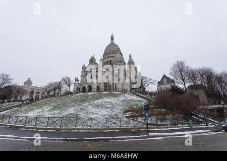 Paris under the snow March 1st 2018 Stock Photo