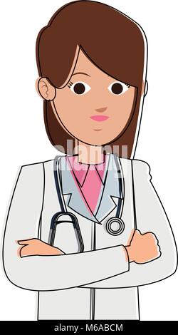 Woman doctor cartoon Stock Vector