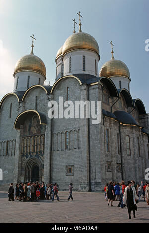 Assumption Cathedral, Russian Orthodox 14th to the 15th Century church , in the Kremlin, Moscow, Russia Stock Photo
