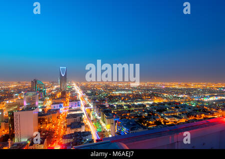 Riyadh skyline at night #10, Capital of Saudi Arabia Stock Photo