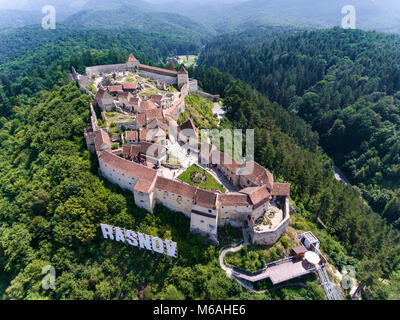 Rasnov Fortress in Brasov, Transylvania, Romania Stock Photo