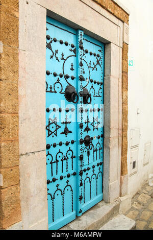 TUNIS, TUNISIA, MAY 2012: Tunisian door in Tunis, the capital of the islamic country. Stock Photo