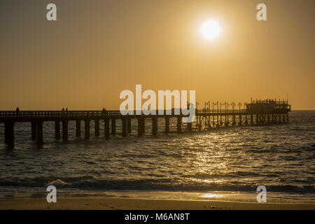 Jetty at sunset, Swakopmund, Erongo region, Namibia Stock Photo