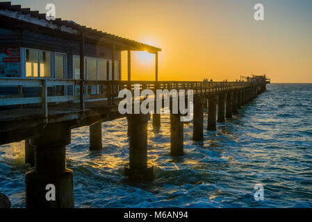 Jetty at sunset, Swakopmund, Erongo region, Namibia Stock Photo