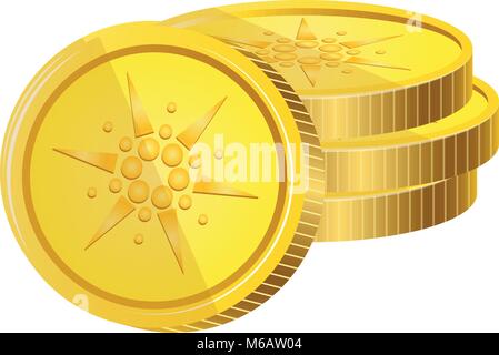 Cardano virtual money currency Stock Vector