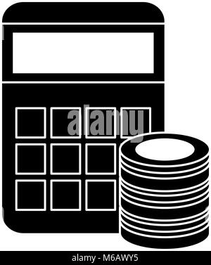 calculator math with hard disk Stock Vector