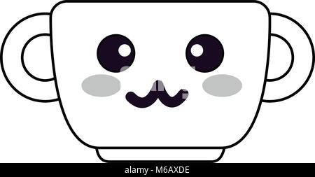 cup with happy face kawaii character Stock Vector