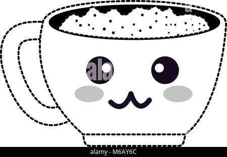cup with happy face kawaii character Stock Vector