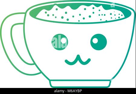 cup with happy face kawaii character Stock Vector