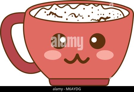 cup with happy face kawaii character Stock Vector