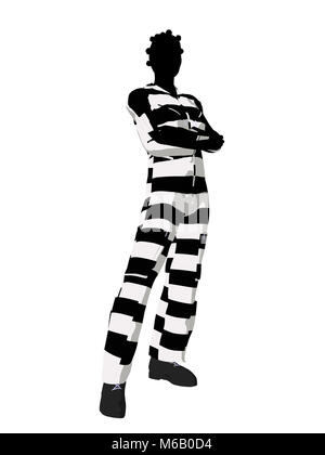 African american female criminal on a white background Stock Photo