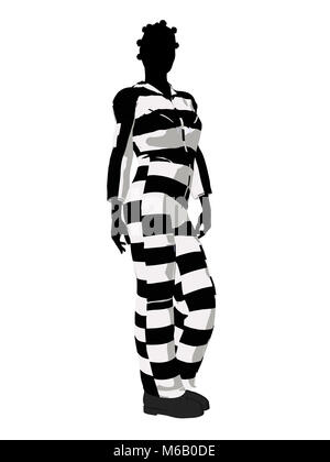 African american female criminal on a white background Stock Photo