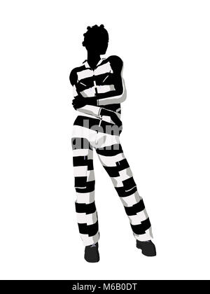 African american female criminal on a white background Stock Photo