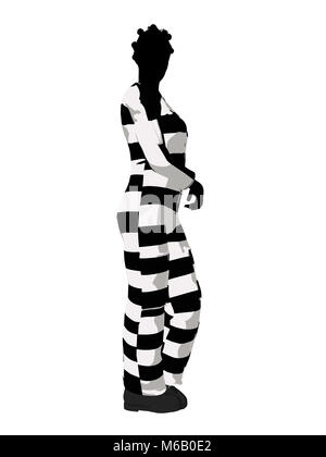 African american female criminal on a white background Stock Photo