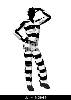 African american female criminal on a white background Stock Photo