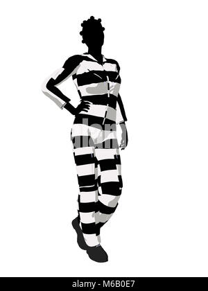 African american female criminal on a white background Stock Photo