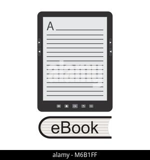 portable modern tablet  e-book reader, isolated on white background, stock vector illustration Stock Vector