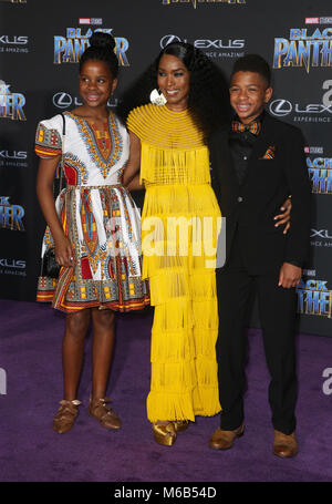 World Premiere of Marvel Studios Black Panther  Featuring: Angela Bassett, Bronwyn Vance, Slater Vance Where: Hollywood, California, United States When: 30 Jan 2018 Credit: FayesVision/WENN.com Stock Photo