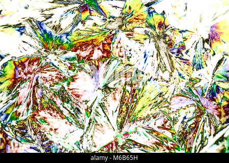 Microcrystals of sorbitol in polarized light Stock Photo