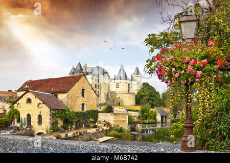 deserted street in French village Stock Photo