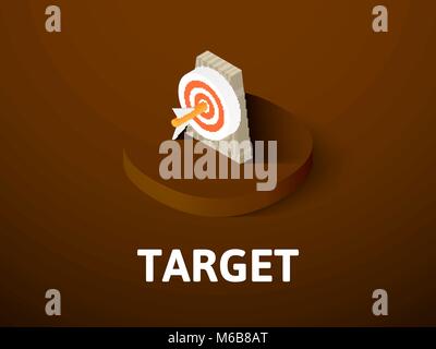 Target isometric icon, isolated on color background Stock Vector