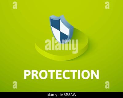 Protection isometric icon, isolated on color background Stock Vector