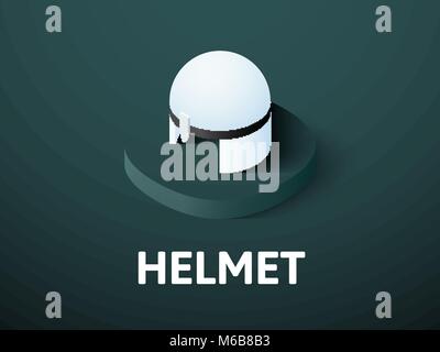 Helmet isometric icon, isolated on color background Stock Vector