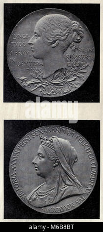 Commemorative Medal of Queen Victoria's Diamond Jubilee of 1897 Stock Photo