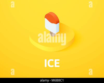 Ice isometric icon, isolated on color background Stock Vector