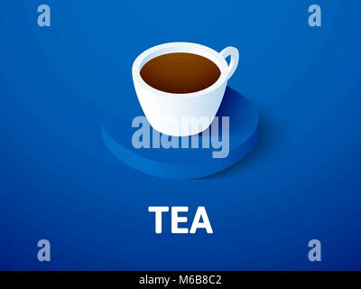 Tea isometric icon, isolated on color background Stock Vector