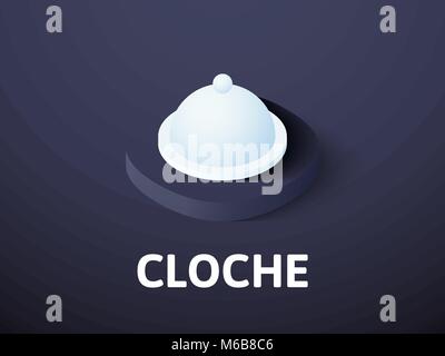Cloche isometric icon, isolated on color background Stock Vector