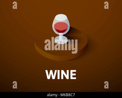 Wine isometric icon, isolated on color background Stock Vector