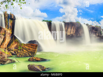 Beautiful Dray nur waterfall in Vietnam. Panorama Stock Photo