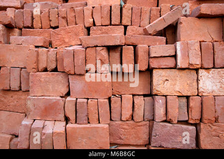 Pile of bricks making a great background. Stock Photo