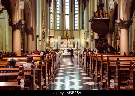 Interior St. Mary of the Assumption Cathedral, Jakarta, Java, In Stock Photo