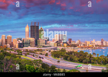 Perth. Cityscape image of Perth skyline, Australia during sunset. Stock Photo