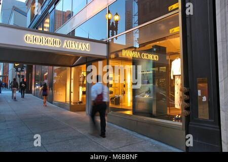 Giorgio Armani fashion store in Rome. Famous luxury boutique