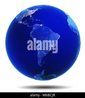 South America 3d rendering planet Stock Photo