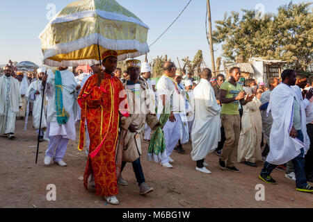 Ethiopian Orthodox Priests Celebrating The Colorful Timkat Epiphany ...