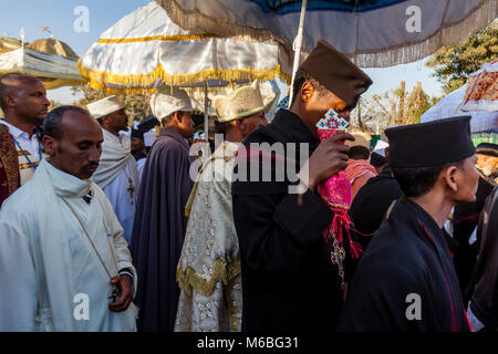 Ethiopian Orthodox Priests Celebrating The Colorful Timkat Epiphany ...